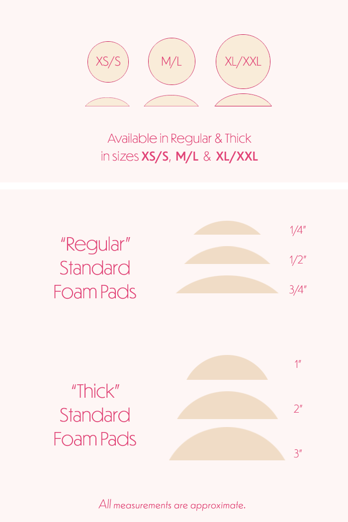 Love My Bubbles Butt Pad Diagram Size Chart